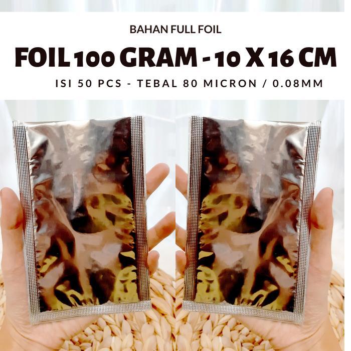 KEMASAN PLASTIK ALUMUNIUM KEMASAN MAKANAN ALUMINIUM FOIL 100 GRAM