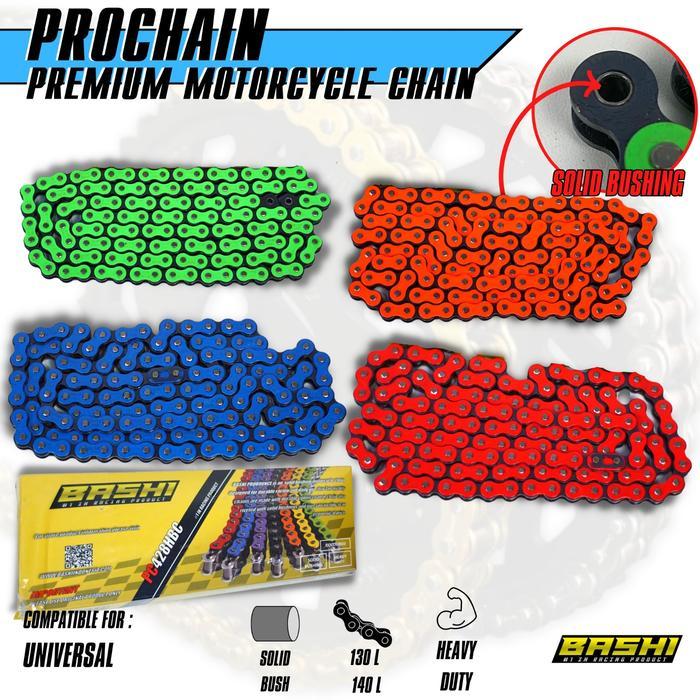 RANTAI MOTOR WARNA HEAVY DUTY SOLID BUSHING BASHI PROCHAIN COLOURED 415H 428H 520H 130L MOTORCYCLE