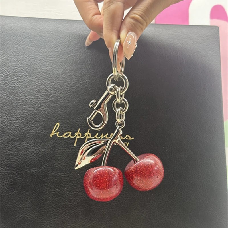 Five Different Styles Crystal Cherry Charm Pendant For Coach Bag Women's Handbag Shoulder Bags