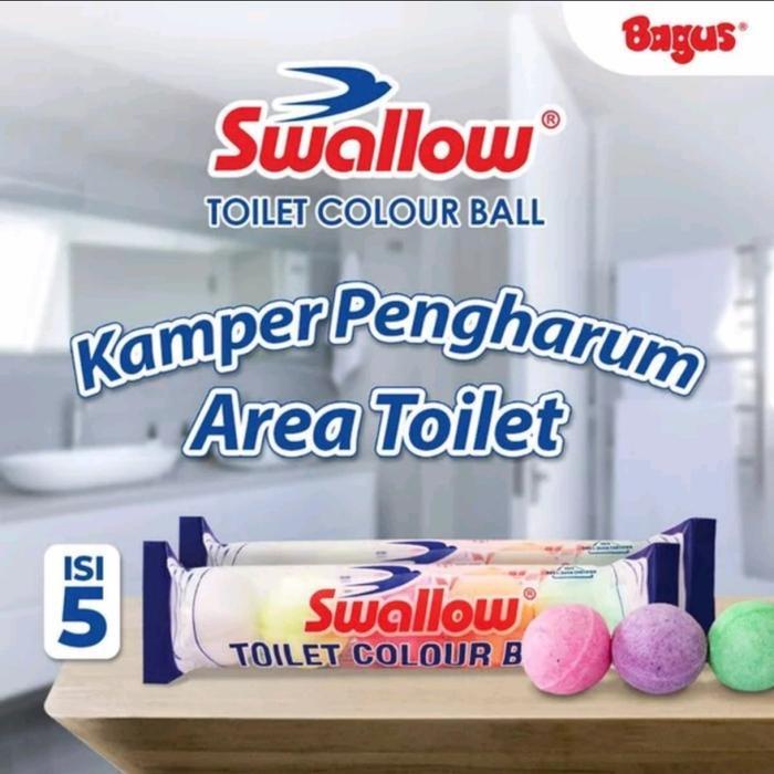 NEWW KAMPER SWALLOW TOILET COLOUR BALL. Kapur Barus Kamar Mandi - 5 pcs
