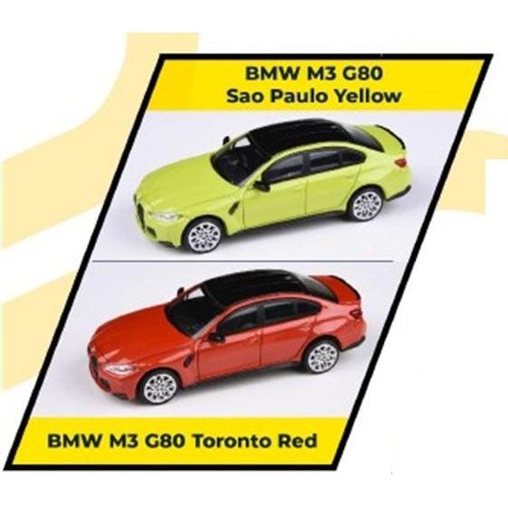 1/64 PARA64 BMW M3 G80 Sao Paulo Yellow Toronto Red Diecast Mobil