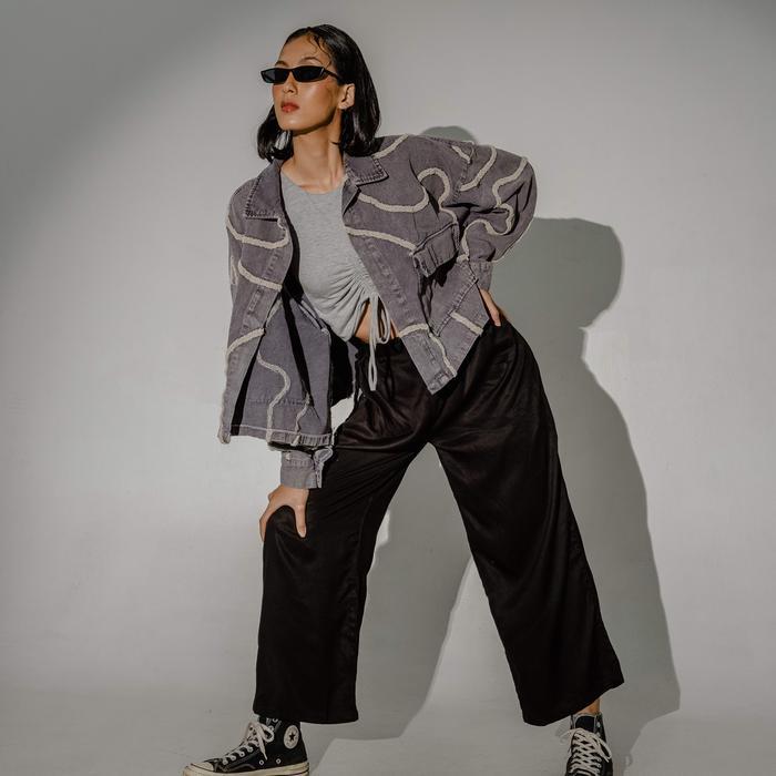 Filoposy Jacket Nasya Jacket (Uifw2023 Collection) Grey Light Outer Panjang Pasti Promo