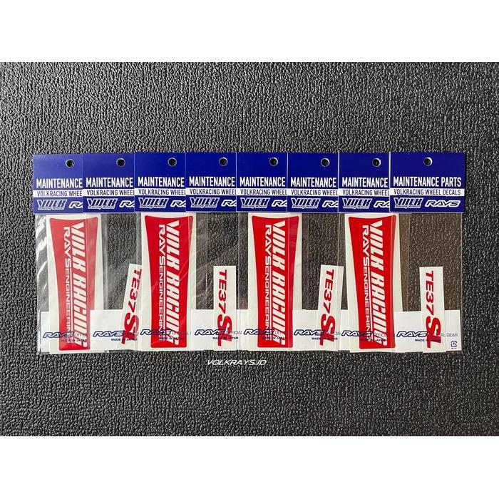 Grosir Rays Volk Racing Te37 Sl Repair Sticker Red Original Japan (4 Set)