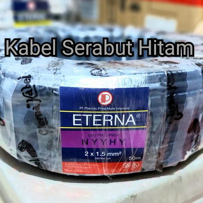Kabel Eterna Serabut Hitam 2X1.5 / Eterna Nyyhy 2X1.5 / Eterna 2X1,5