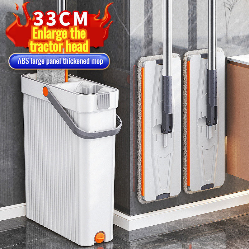 Household flat mop tool mop bucket set handfree mopping flat mop set Magic flat mopping rotating