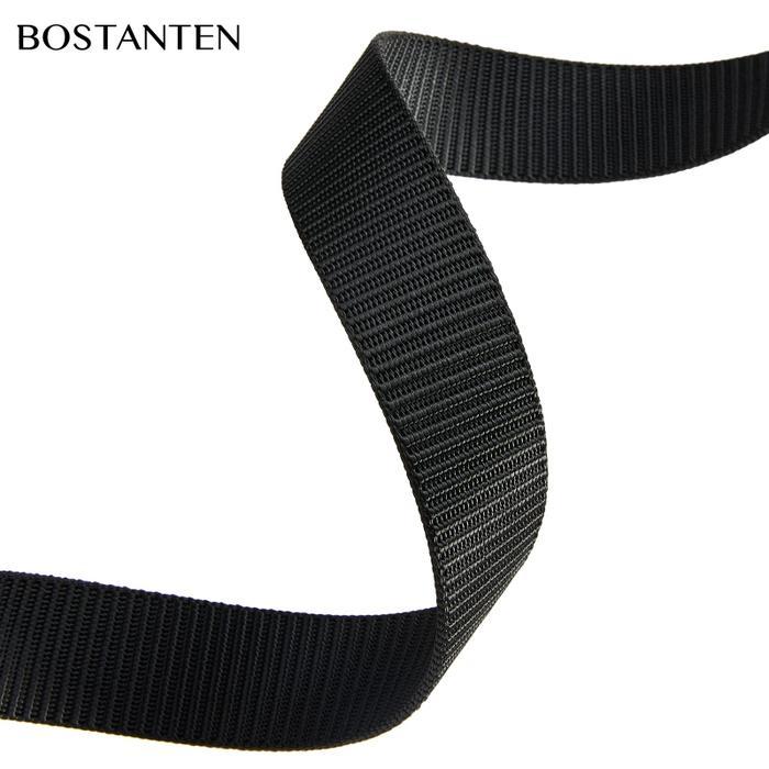 Bostanten Sabuk Pinggang Pria Ikat Pinggang Pria Nylon Canvas Alloy Belt Gesper Pria Hitam Pasti Ori