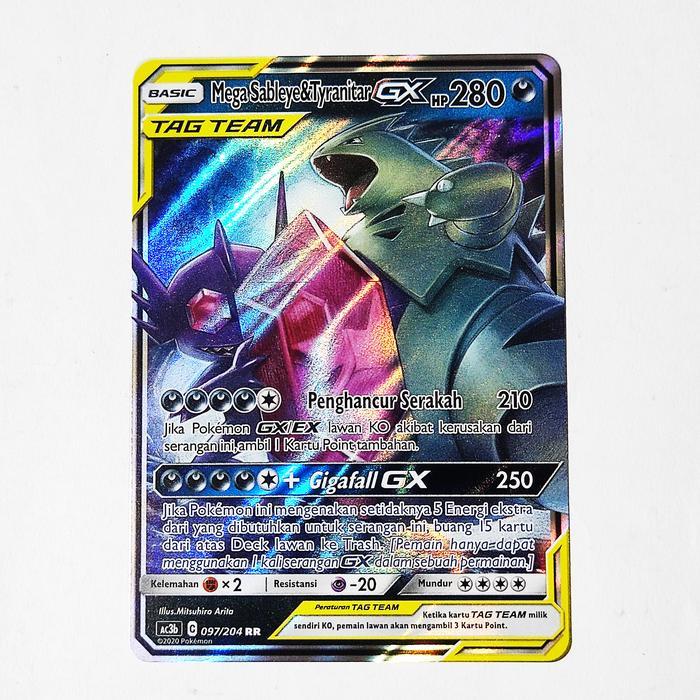 Mega Sableye & Tyranitar GX Tag Team 097/204 AC3b Kartu Pokemon Indo