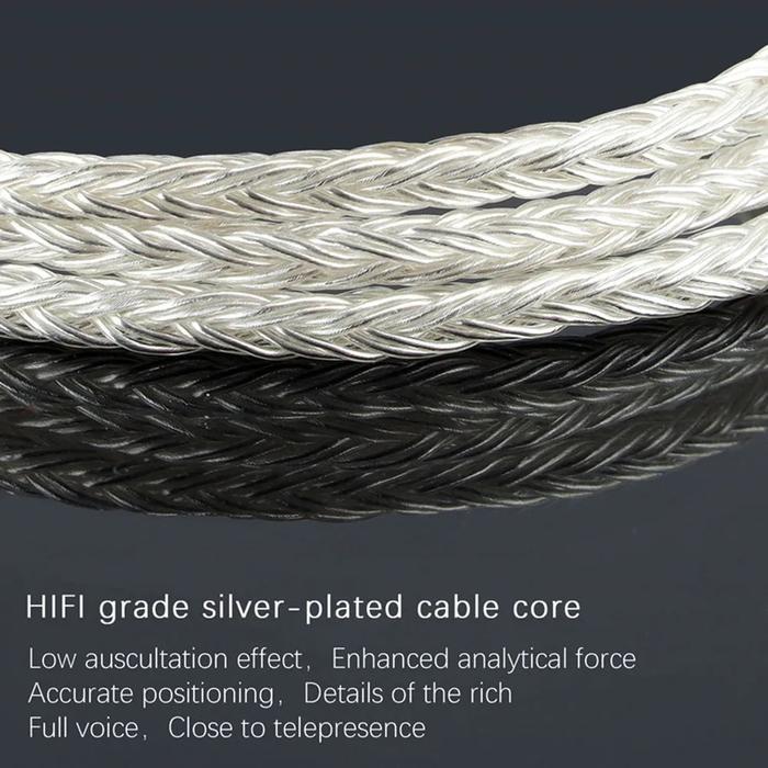 NEW PRODUK JCALLY JC16S BLACK 16 CORE UPGRADE CABLE DENGAN MIC KABEL AUDIO JACK 3.5MM HIFI UNTUK KZ,