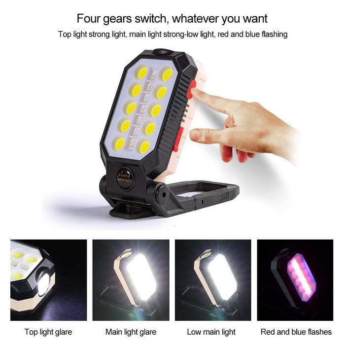 Lampu Emergency Portable COB Multifungsi Senter Sorot Led Super Terang