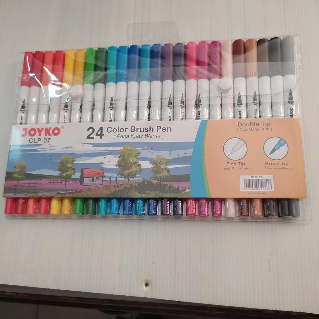 24 color Brush Pen Joyko CLP - 07(Brush PenJoyko 24 warna) pena kuas