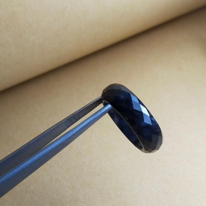TERLARIS Cincin Giok Hitam Black Jadeite jade Diamond Cut + sertifikat Murah