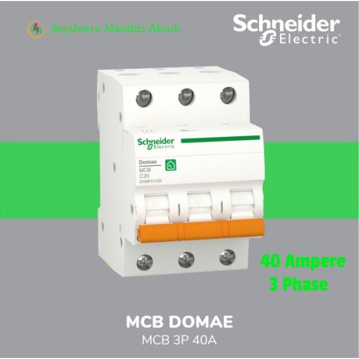 Mcb 40 Ampere 3 Phase Domae 6Ka Schneider Original Merlin Gerin
