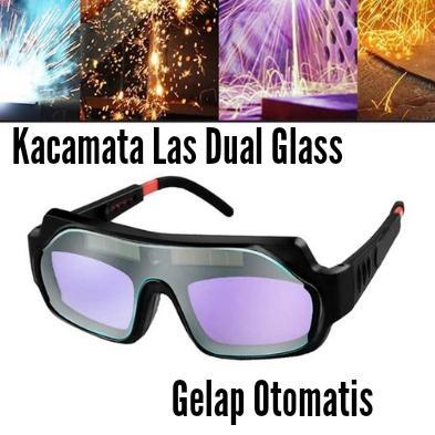 Kacamata Las Otomatis Dual Glass Kacamata Las Listrik Auto Dark #Gratisongkir