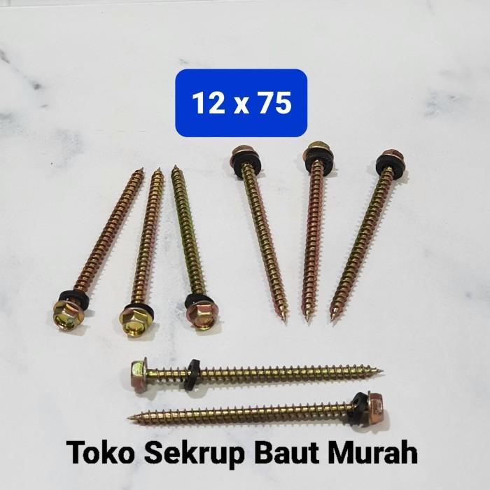 Baut Drilling Kayu 12x75 / Sds Wood 12x75 / Roofing Kayu 12 x 75 1Dus isi 225Pcs