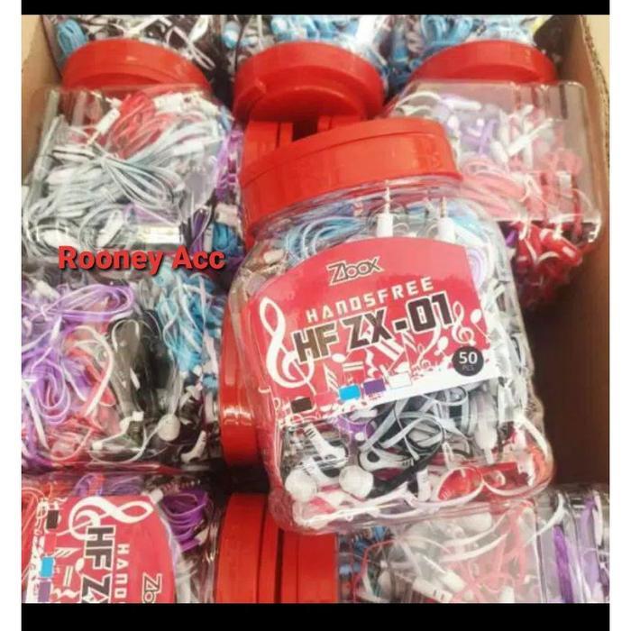 Headset Zbox Toples Hf Zx-01 Isi 50Pcs/Headset Mic Murah Grosir Zbox Populer