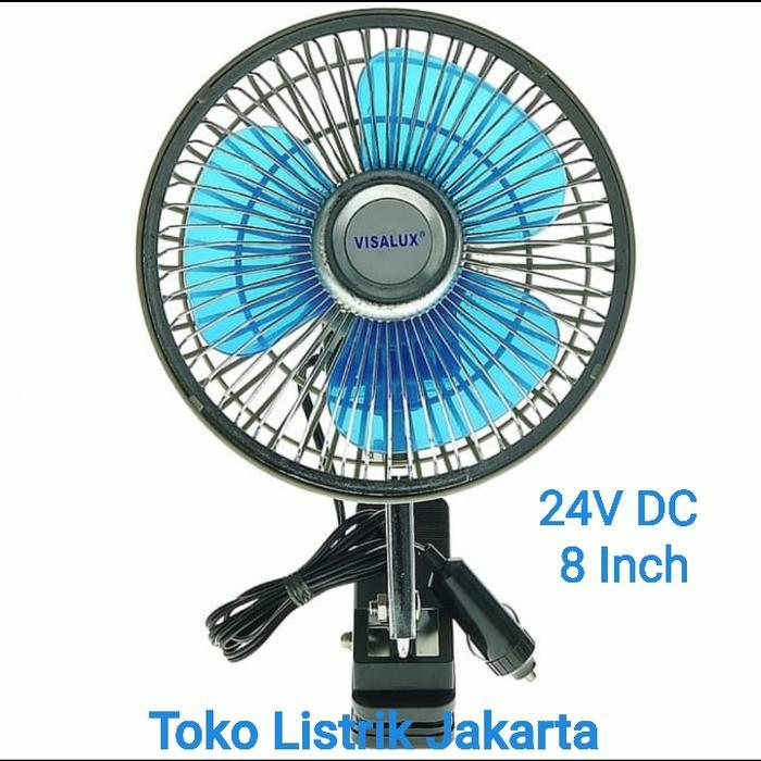 Kipas Angin DC 24V VISALUX Kipas Angin Aki kipas Jepit DC 8 Inch 24V
