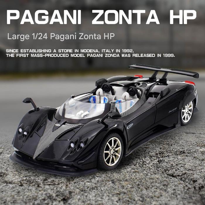 Sale- (R341) Diecast Pagani Zonda Hp Barchetta 1:24 Pajangan Mainan Hadiah With Light Sound &