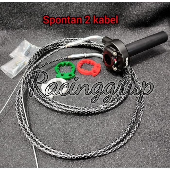 Gas spontan dominno + L gas cnc + 2kabel gas serat carbon sonic fu vixion nmax pcx vario125/150 beat