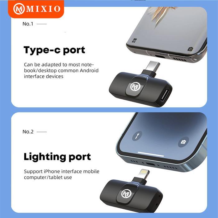 Mixio-T9/T10 Wireless Microphone Professional Mikrofon Lavalier Hp Pasti Ori