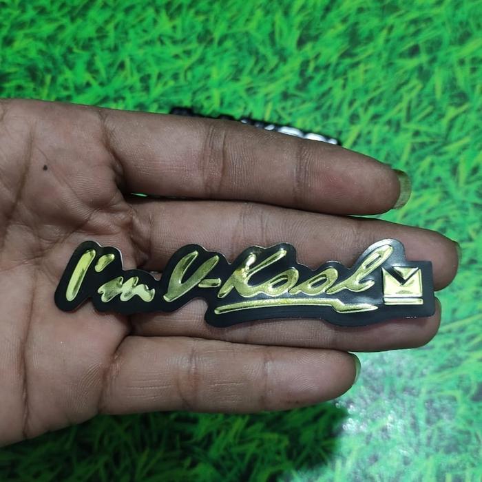 emblem VKOOL emblem kaca film mobil - gold, huruf balok