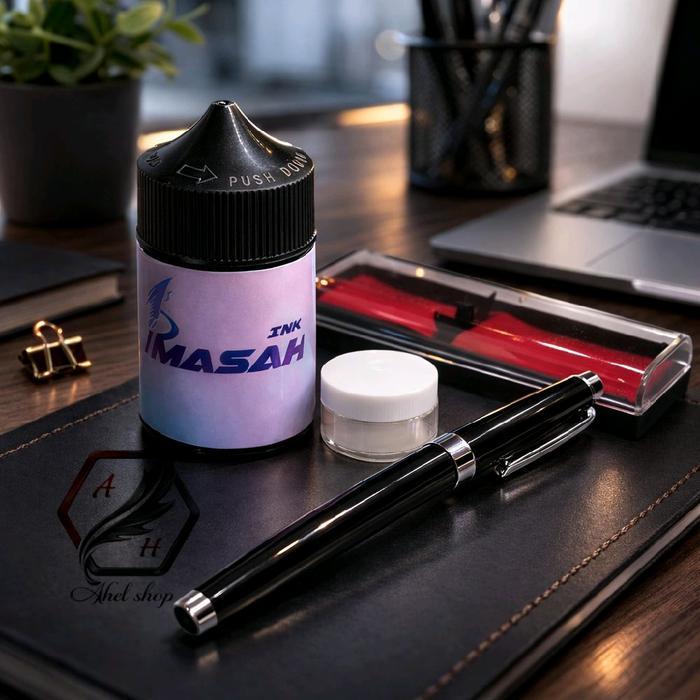 Kalam Kaligrafi Pena Ijazah Fountain Pen Nib 0,8mm Tinta Hitam Berkualitas Cocok untuk Penulisan Al