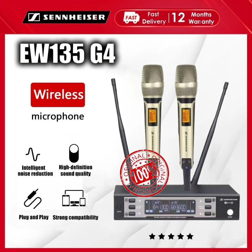 Original Sennheiser Professional EW135G4 SKM9000 2 Channel UHF Wireless Dynamic Microphone System DJ