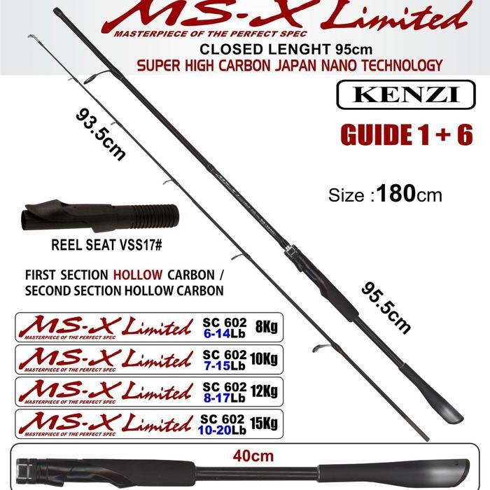Joran Kenzi MS X Limited 180 cm Hollow carbon 8 Kg 10 Kg 12 Kg 15 Kg Memancing Pancing Spinning - Uk