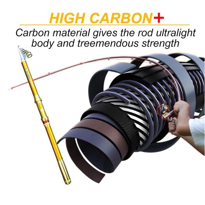 Aquapro Joran Pancing Portable High Carbon Joran Laut Telescopic Antena Tongkat Pancing Ikan Laut