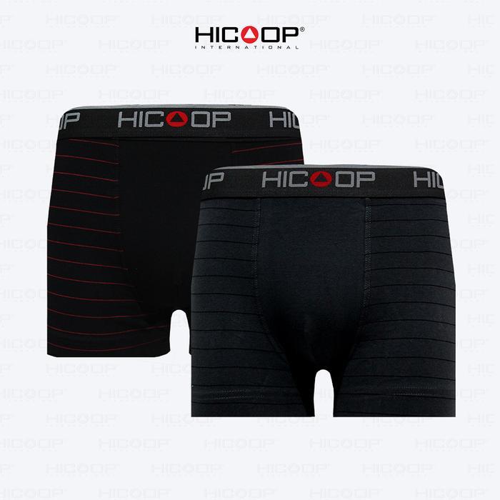 Promo Hicoop - Underwear Boxer - Celana Dalam Boxer Pria - Hitam - 1 Pcs - Hxkl-Sp09 - Bahan Spandex