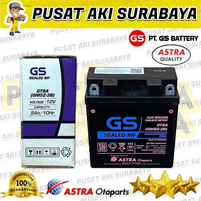 RESMI ACCU KERING GS ASTRA GT6A 5 AMPER SEPEDA MOTOR MIO SPORTY GM5Z ORIGINAL QUALITY