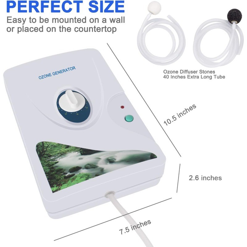 600mg Ozone Generator Water Ozonator O3 Ozone Machine 600mg/h for Home Air, Water, Fruits,