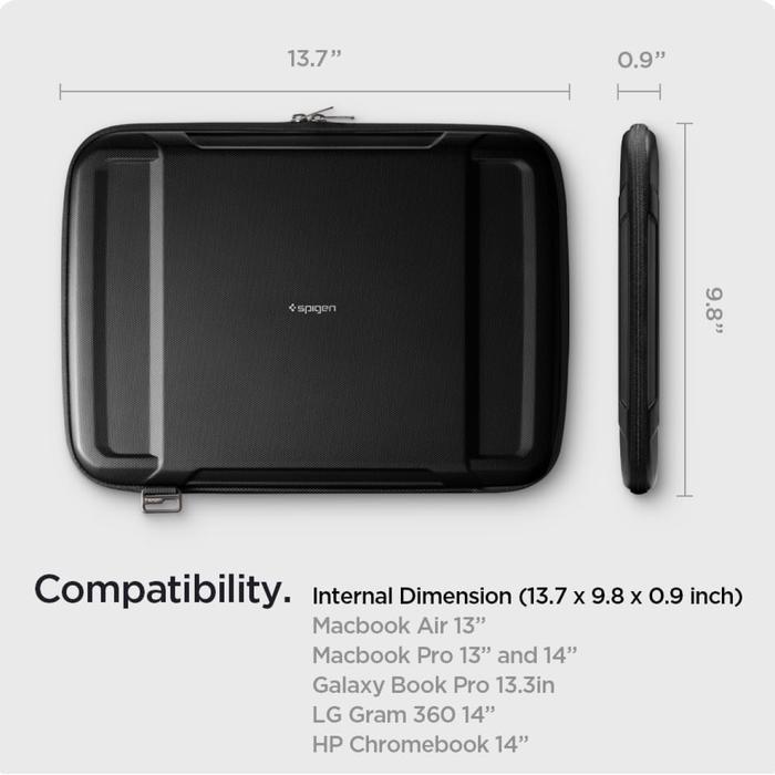 Spigen Rugged Armor Pro Sleeve Pouch Hard Case for Macbook Pro 14 inch M5 M4 M3 M2 M1 Spigen Rugged