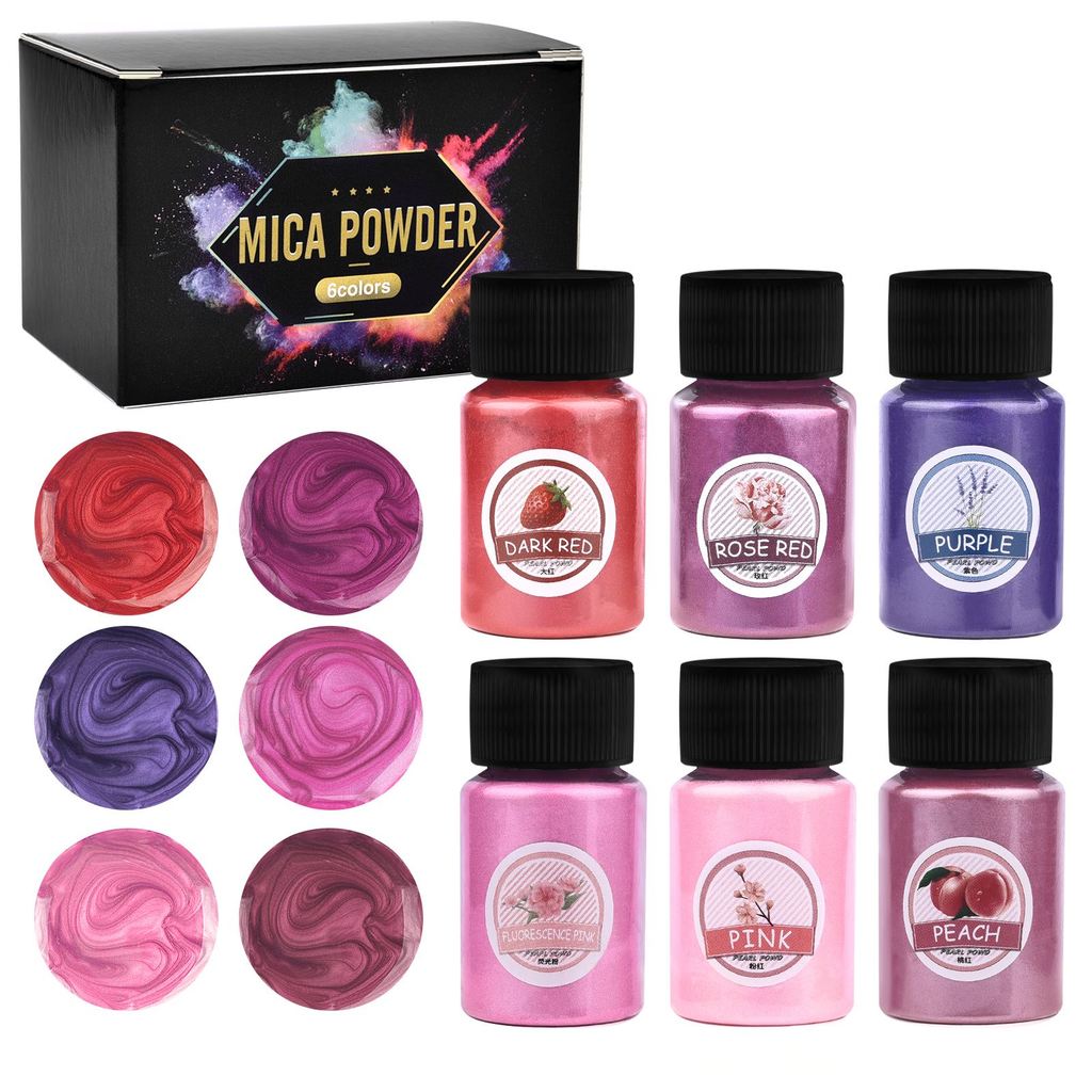 6Colors/Sets Pearl Powder Pigment DIY Epoxy Resin Mold Colorant Dye Pearlescent Epoxy Resin Pigment