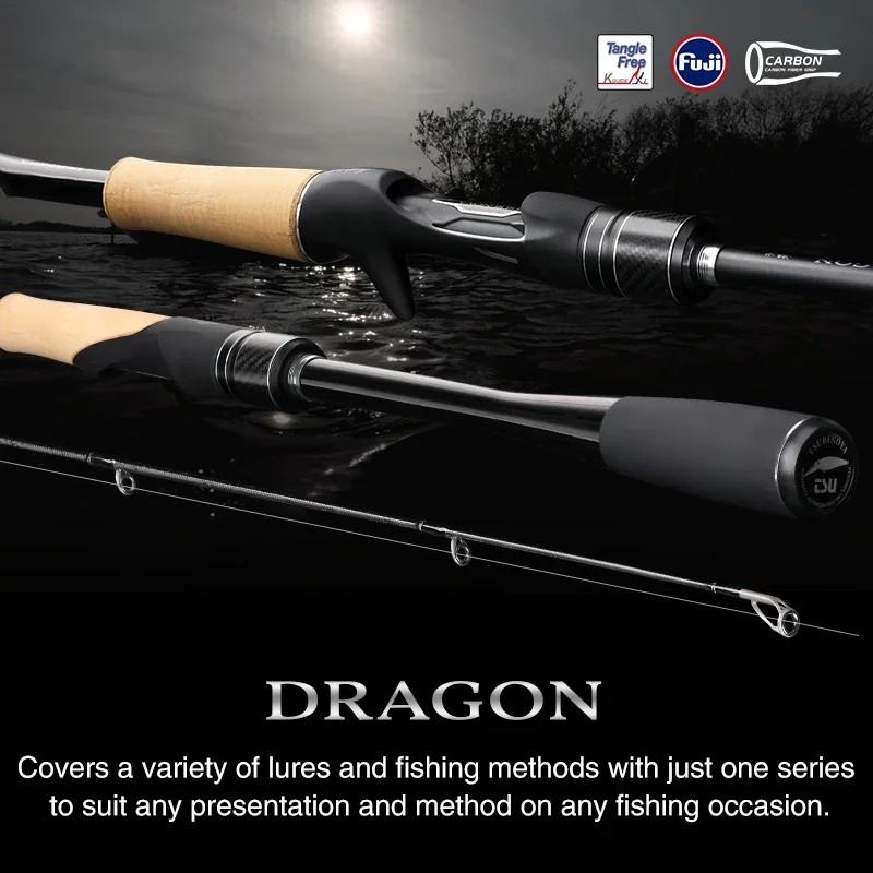 TSURINOYA Spinning Fishing Rod DRAGON 1.98m 2.08m L ML M 2 Section Bass Rod Carbon Baitcasting