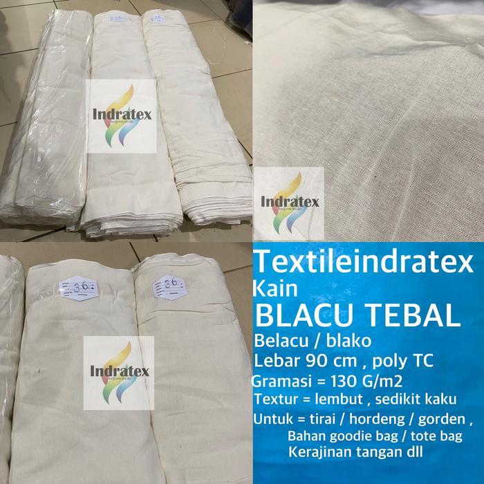 ( per 1 roll ) Kain BELACU BLACU TEBAL rollan lebar 90 cm warna putih beras bahan craft kerajinan