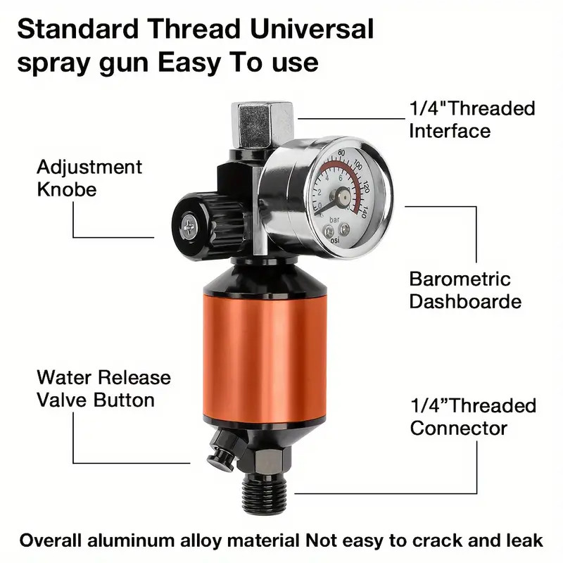 Pressure regulator, filterAir Regulator With Air Filter Spray Gun Air Regulator Gauge Air Spray