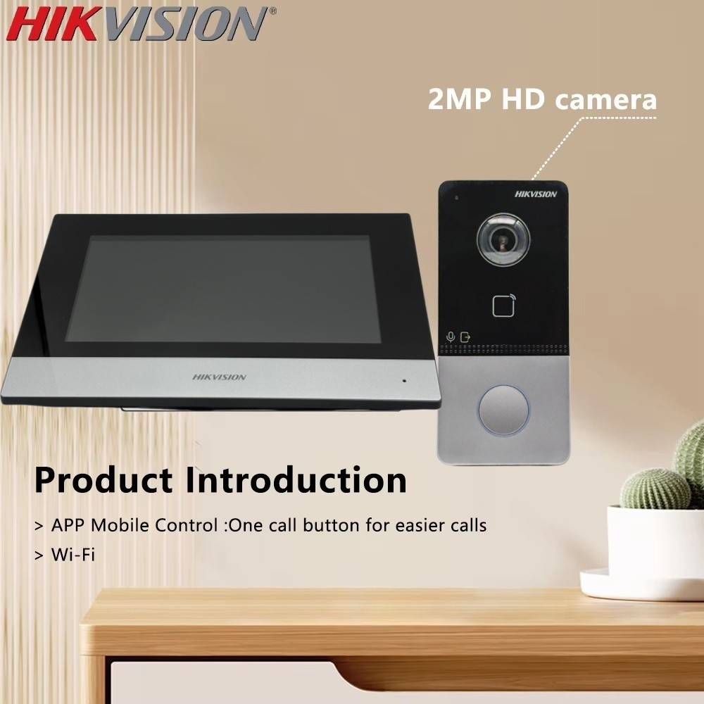 Hikvision DS-KIS603-P(C) Video Intercom Kit Built-in Mic DS-KV6113-WPE1(C) Doorbell DS-KH6320-WTE1