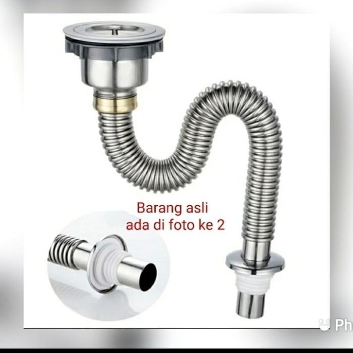 Selang Pembuangan Set Afur Kitchen Sink/Selang Sink/BCP Crome Flexible