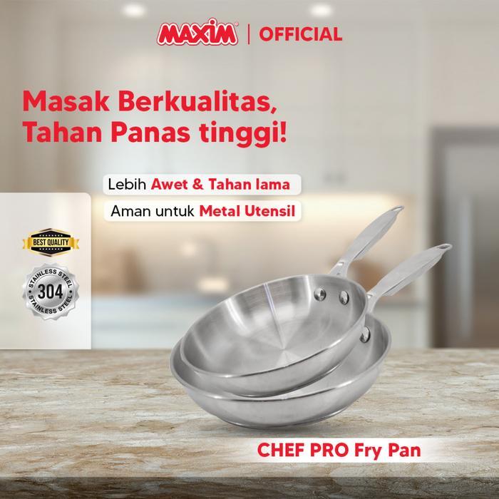 Maxim Chef Pro Wajan Stainless Steel 304 Frypan