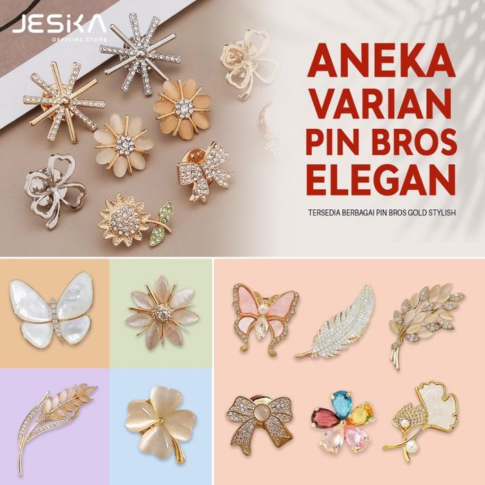 Pin bros aesthetic wanita fashion stylish kebaya jilbab kerudung jas baju vintage hijab peniti cute