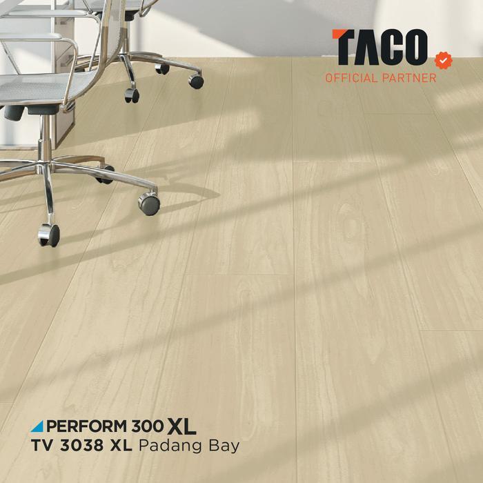 TACO Lantai Vinyl XL 3mm Motif Kayu per 1 box (Isi 12 lembar / 3,34 m) - TV 3038 XL Padang Bay