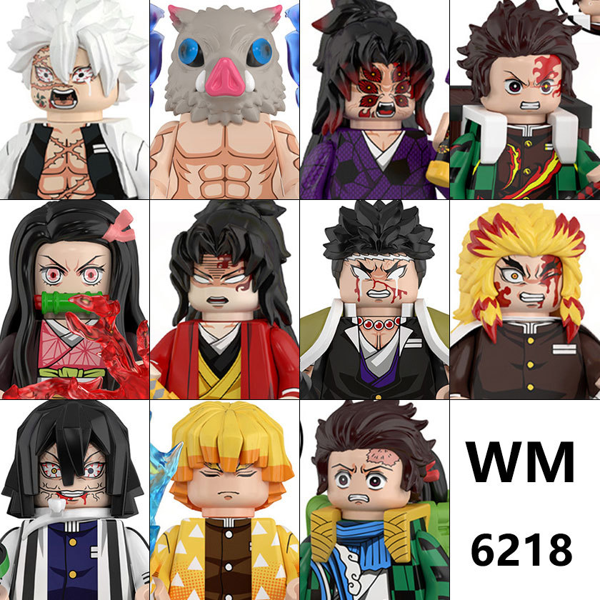 2025 Hot Toys WM6138 WM6163 Demon Slayer Blade Building Blocks Mini Action Figure Accessories