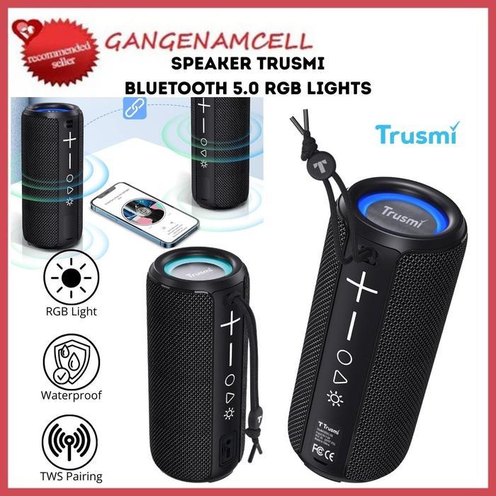 Speaker Trusmi BS01-01 Bluetooth 5.0 IPX6 with RGB Lights Waterproof Speker Powerful Sound and Deep