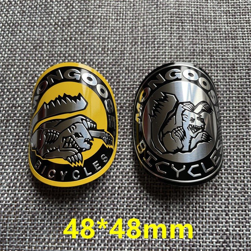 mongoose vintage classic Bike Head Badge Aluminum Decals Stickers For MTB BMX Folding Bicycle Frame