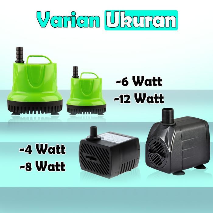 Pompa Air Celup Mini Aquarium & Kolam Hemat Listrik, Hisap Kuat