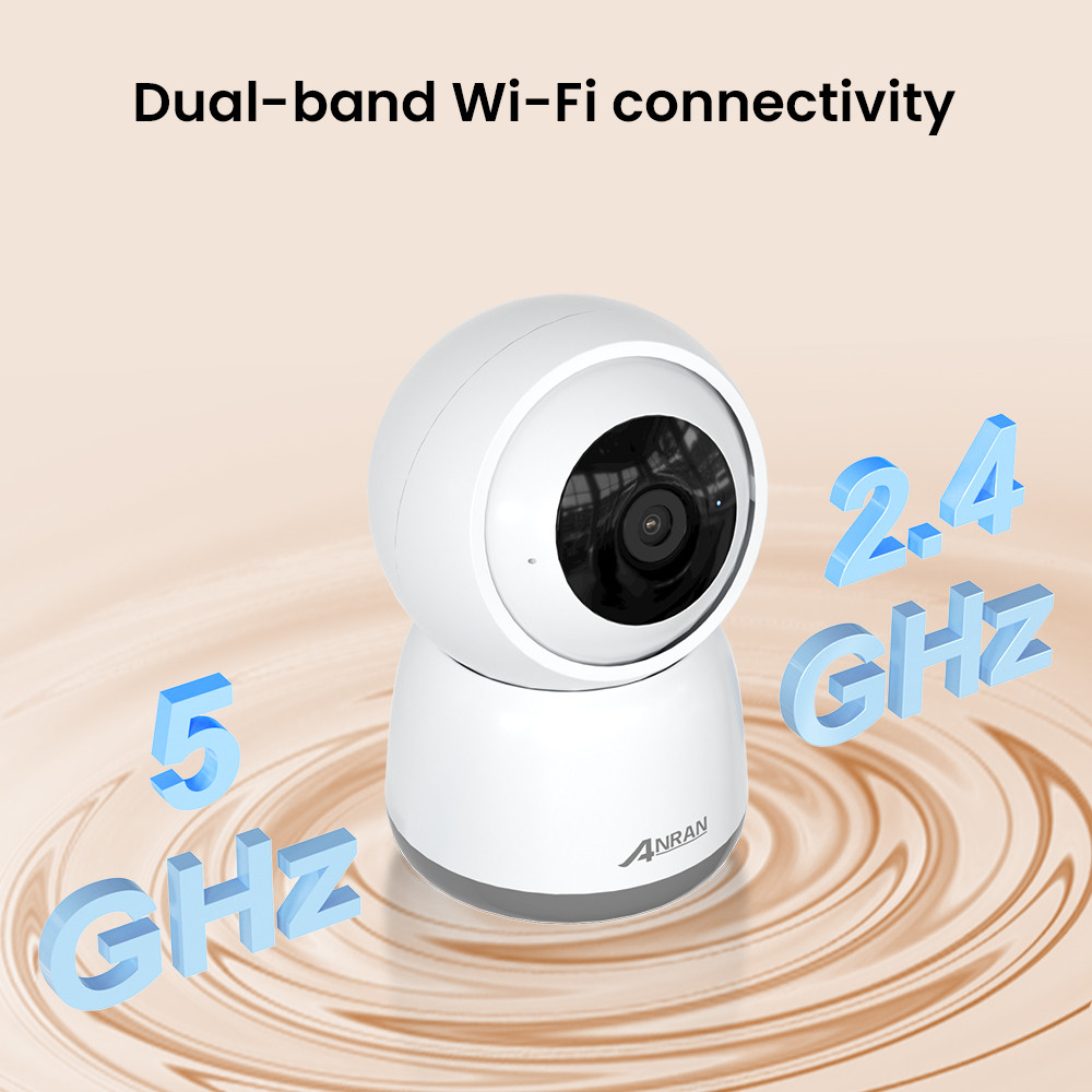 ANRAN 5MP FHD Baby Monitor Camera Security Wifi Surveillance Camera Two Way Audio 24/7 Recording IR