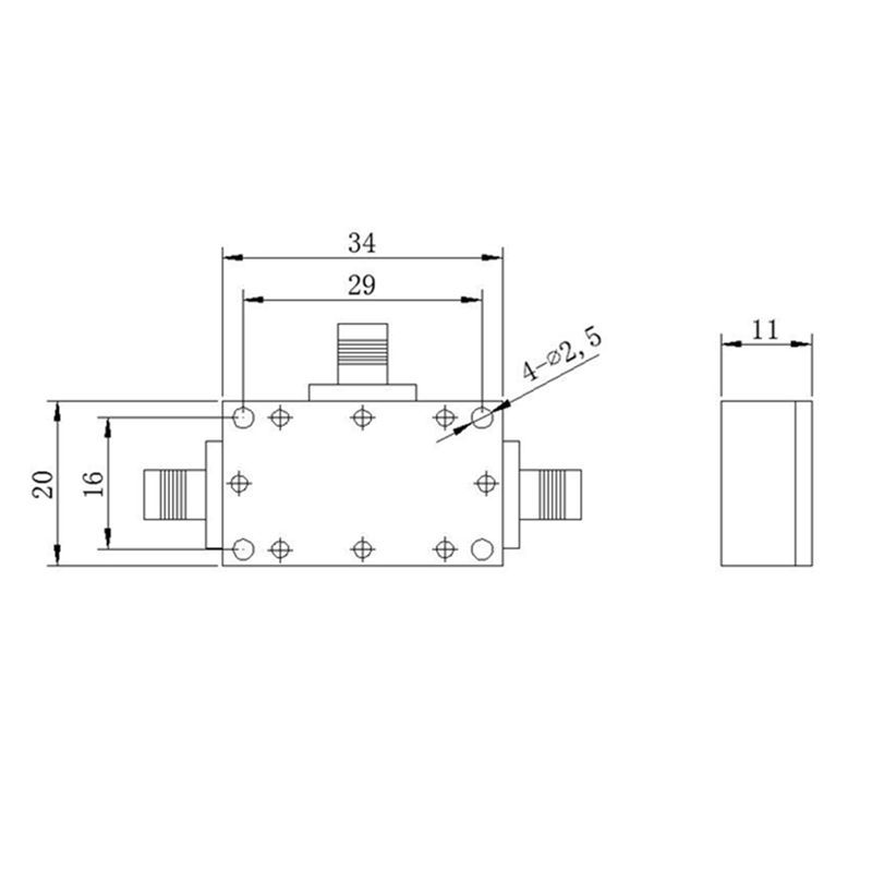 A14M 5-21Ghz RF Frequency Mixer Up And Down Frequency Converter C/X/KU Band Mixer RF Accessory With