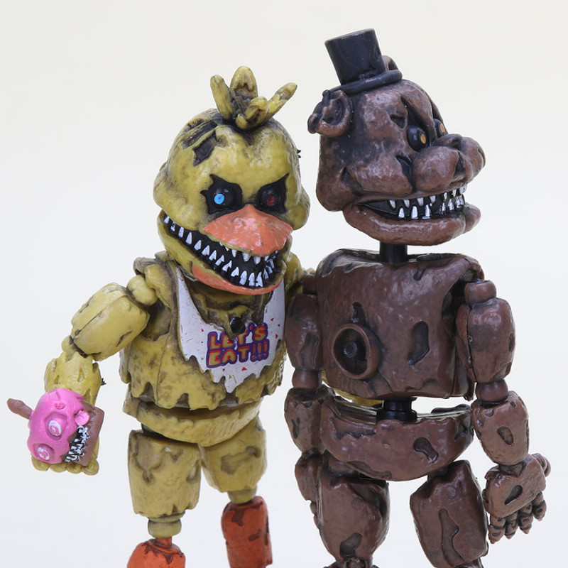 6Pcs/Set FNAF Figures Luminous Bonnie Bear Foxy Chica Freddy Movable Joints Anime Figure PVC Action