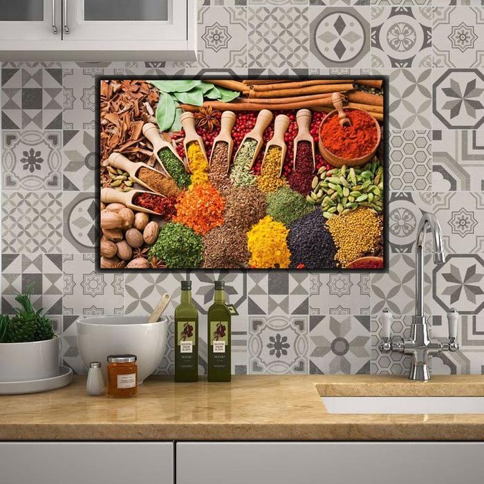 Hiasan Dinding Dapur Ukuran 47x31 Pajangan Dinding Ruang Dapur Gambar Bumbu Dekorasi Dinding Dapur