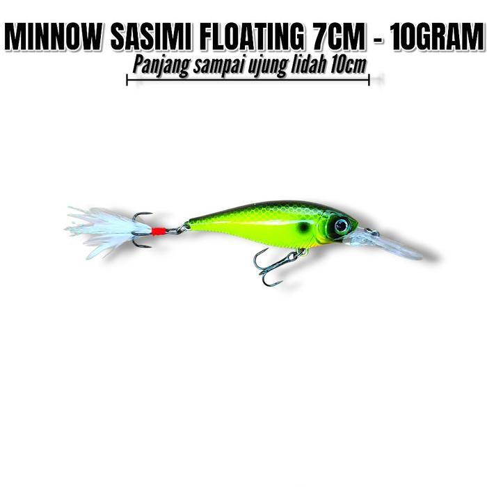 Ready Minnow Sasimi Ukuran 7Cm Berat 10Gram. Umpan Minnow Floating